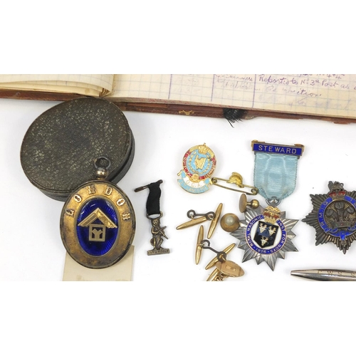 203 - British Military militaria and Masonic ephemera with jewels relating to David Fernie Bogie of The Mi... 