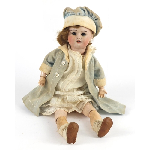261 - 19th century SFBG bisque headed doll with jointed limbs, 34cm in length