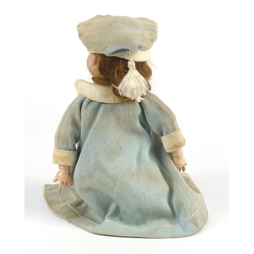 261 - 19th century SFBG bisque headed doll with jointed limbs, 34cm in length