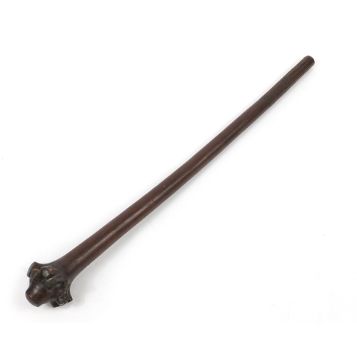 372 - Oceanic Fijian tribal Rootstock war club with carved grip, 100cm in length