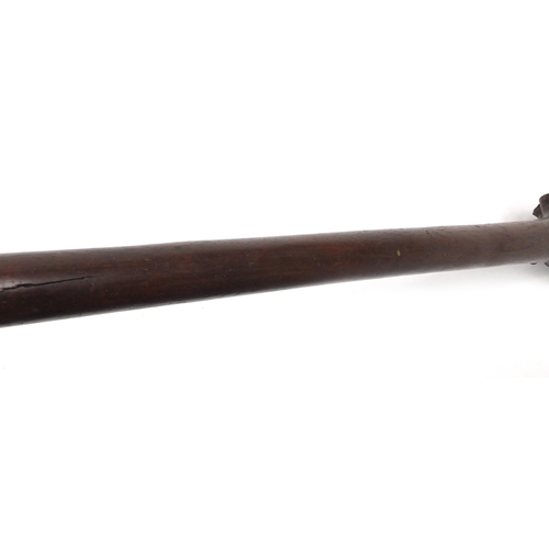 372 - Oceanic Fijian tribal Rootstock war club with carved grip, 100cm in length