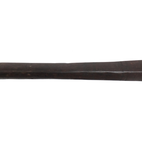 373 - Oceanic hardwood war club probably Samoan, the tapering blade with incised decoration, 128cm in leng... 