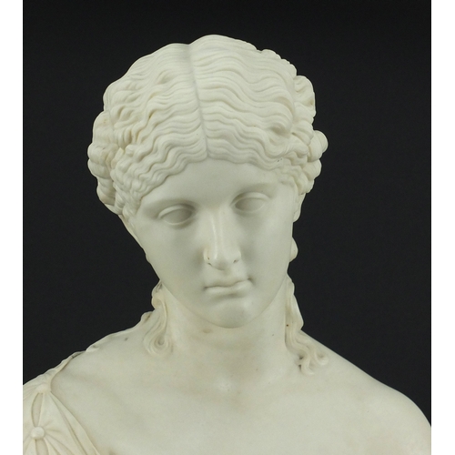 447 - Victorian Parian bust of Clytie after C Delpech, incised Art Union of London, impressed marks, 34cm ... 