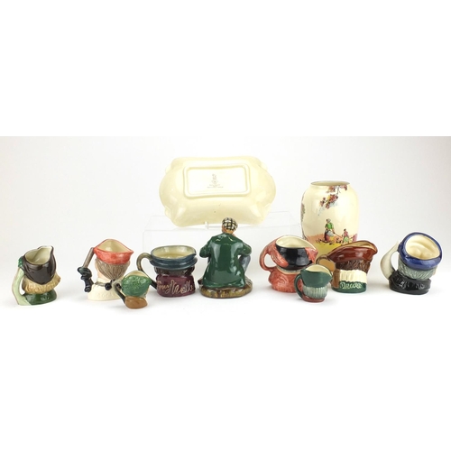 2414 - Royal Doulton including Toby jugs, The Wayfan HN2362 and a Series Ware vase and dish, the largest 17... 