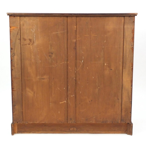 2011 - Late Victorian walnut five drawer chest with brass handles, 122cm H x 122cm W x 56cm D