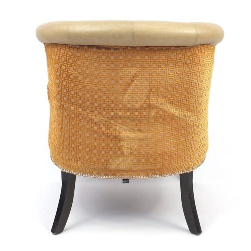 2029 - French Empire style Style Matters tub chair with leather upholstery, 86cm high