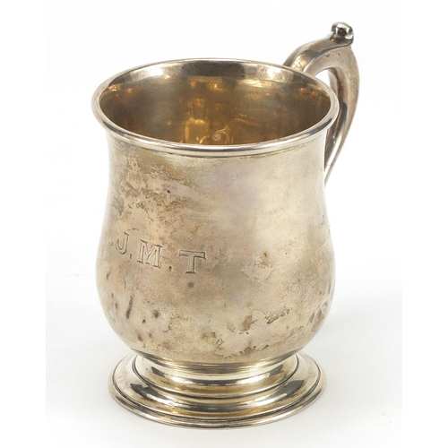 2578 - Silver Christening tankard, indistinct makers mark Chester 1918, 9cm high, approximate weight 155.0g