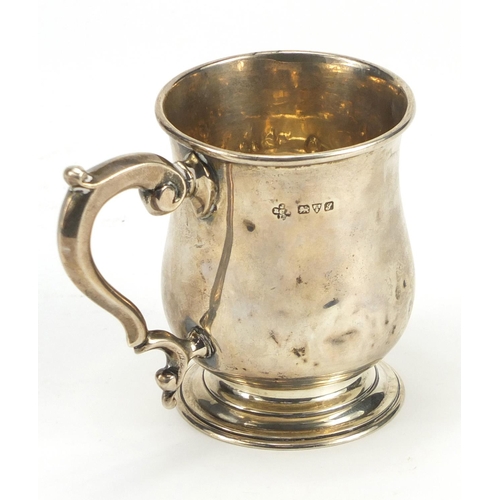 2578 - Silver Christening tankard, indistinct makers mark Chester 1918, 9cm high, approximate weight 155.0g