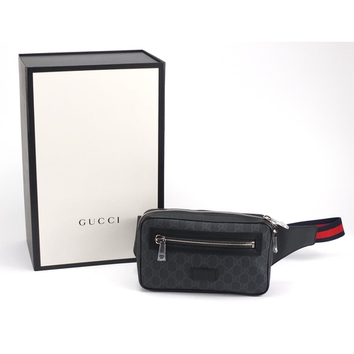 2449 - Gucci GG Supreme belt bag with box, the bag 24cm wide