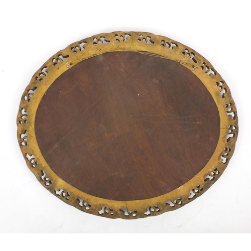 20 - Large oval gilt framed mirror, with bevelled glass, 97cm x 83cm