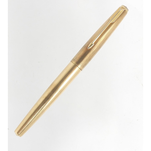 470 - Gold plated Parker fountain pen with 14ct gold nib