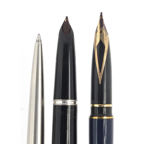 456 - Two Parker pens and a Sheaffer fountain pen, with 14ct gold nib