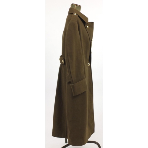 793 - British Military World War II over coat with Berks & Sons label to the interior