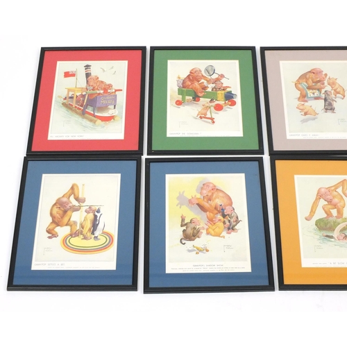 513 - Ten Lawson Wood comical prints, mounted and framed, each 28.5cm x 20.5