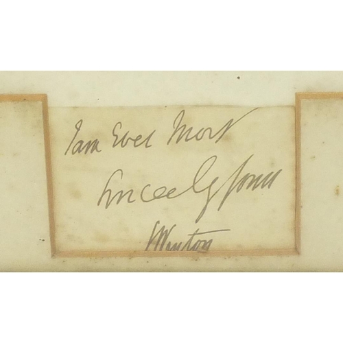 646 - Portrait of Bishop Samuel Wilberforce, signed in ink, label verso, mounted and framed, 39.5cm x 30cm