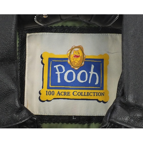985 - 100 Acre Collection Winnie the Pooh leather bike jacket, size L
