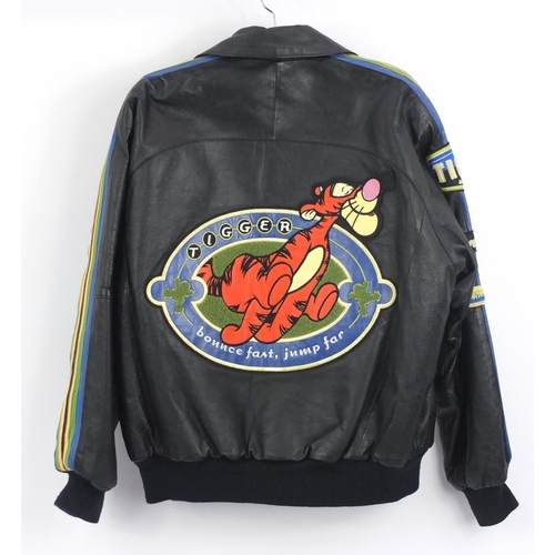 985 - 100 Acre Collection Winnie the Pooh leather bike jacket, size L