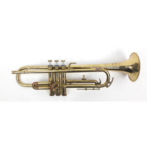 169 - Brass Corton trumpet, with fitted protective carry case