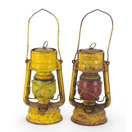 203 - Two vintage Stormkappe metal lanterns