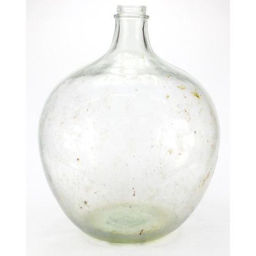 410 - Large green glass carboy, approximately 57cm high