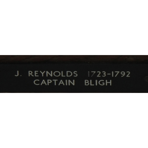 122 - After Sir Joshua Reynolds - Portrait, Captain Bligh, oil on board, framed, 72cm x 57cm