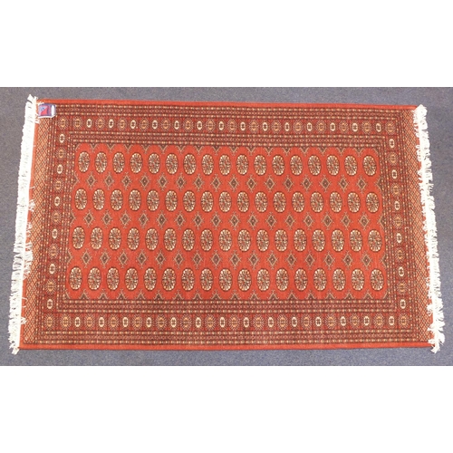 25 - Rectangular Turkish rug, with all over geometric design, 245cm x 157cm
