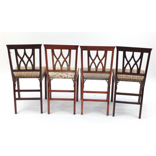 52 - Four vintage Leg-o-Matic folding chairs