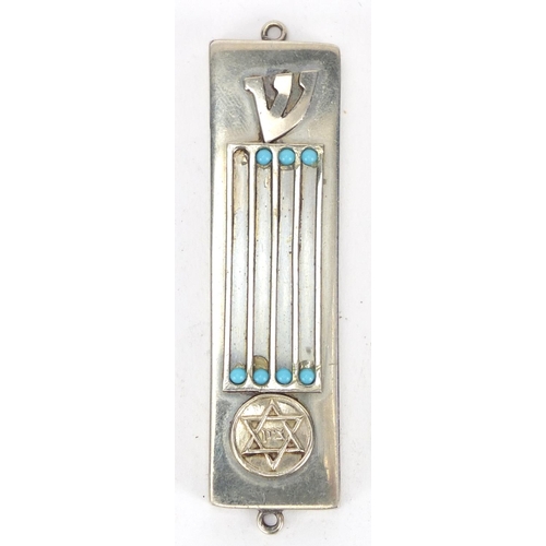 657 - Jewish silver coloured metal secret note pendant, 7cm in length
