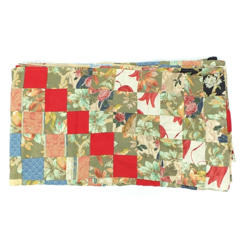 51 - Vintage floral patchwork cover