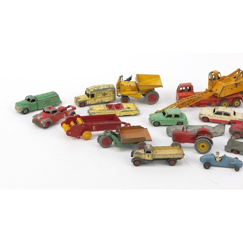295 - Mostly Dinky die cast vehicles, including racing car and tractor