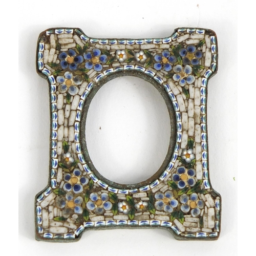 606 - Miniature micro mosaic photo frame, 5cm high