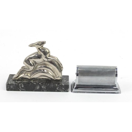 531 - Art Deco style leaping deer and a desk calendar