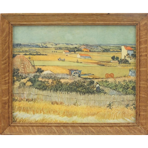 548 - Vincent van Gogh - Cornfields in Provence, vintage print, framed, 22cm x 17.5cm