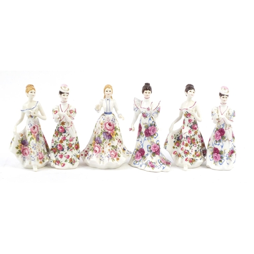 550 - Set of six Fenton china figurines, the largest 21cm high