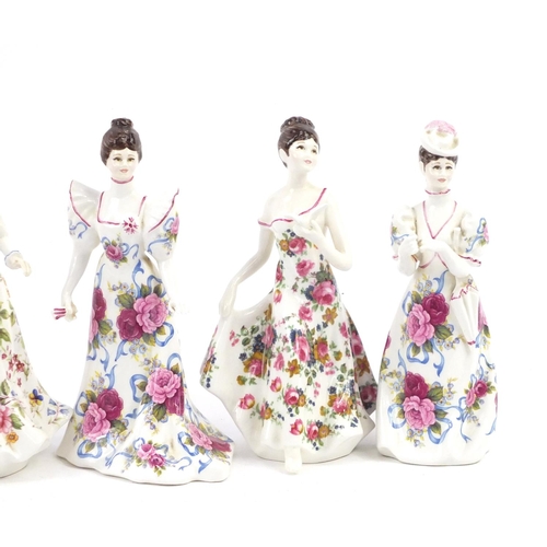 550 - Set of six Fenton china figurines, the largest 21cm high