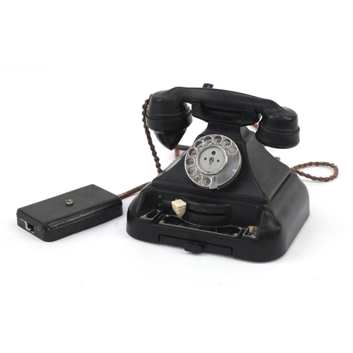 228 - Vintage black Bakelite pyramid dial telephone