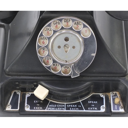 228 - Vintage black Bakelite pyramid dial telephone