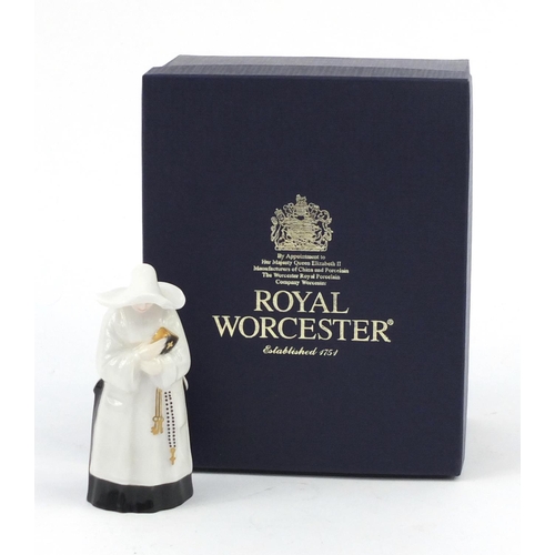 547 - Royal Worcester Nunn candle snuffer with box, 9.5cm high
