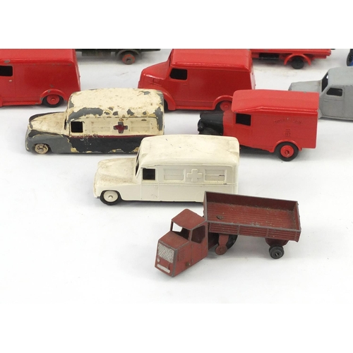 537 - Mostly Dinky die cast buses and vans including Daimler, Trojan and observation coach