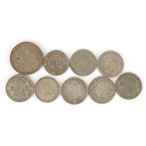 489 - Mostly British pre 1947 coinage including 1935 rocking horse crown and half crowns