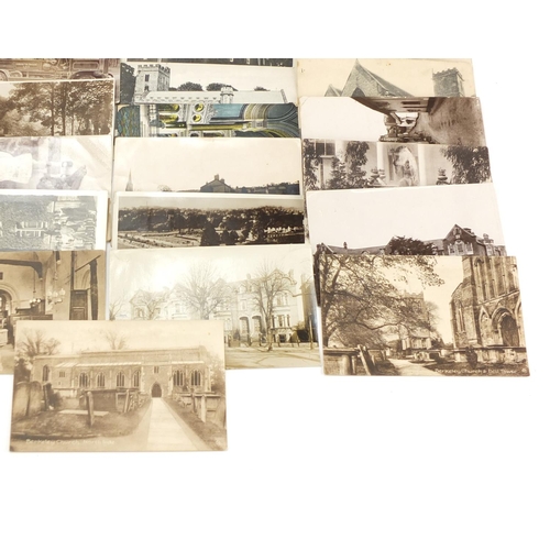 921 - Postcards, some photographic including London Fire Brigade, churches and coasts