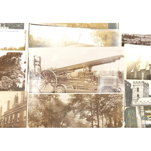 921 - Postcards, some photographic including London Fire Brigade, churches and coasts