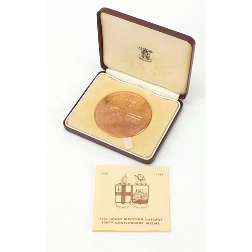 502 - GWR 150th Anniversary medal with fitted case and certificate