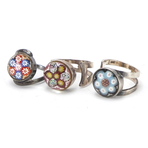 315 - Three silver Caithness Millefiori paperweights with boxes