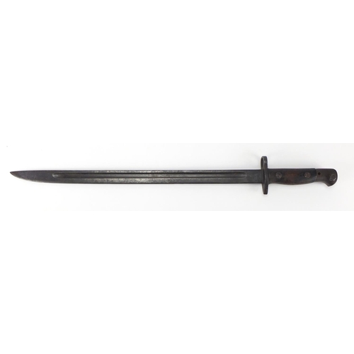 1009 - British Military interest bayonet, impressed marks to the blade, 54cm in length