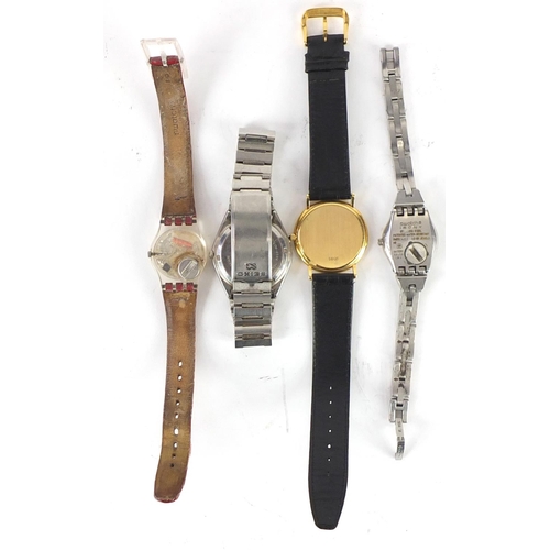 316 - Four wristwatches including Seiko and Swatch