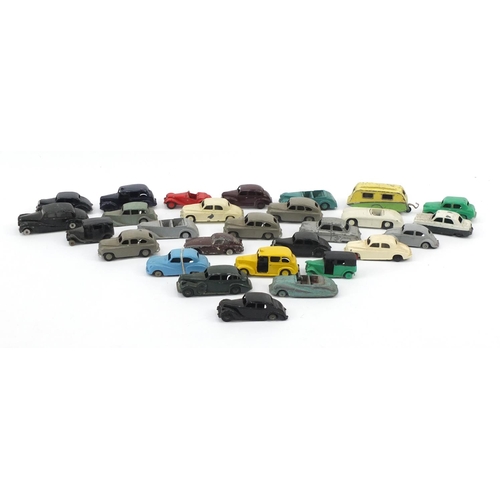 832 - Mostly Dinky die cast vehicles including Rover 75, Hillman Minx and Austin taxi