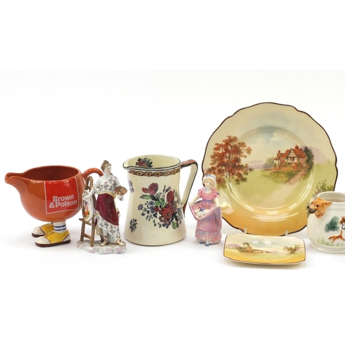 875 - Collectable china including continental porcelain figurine, Royal Doulton figure Lucy Ann and Royal ... 