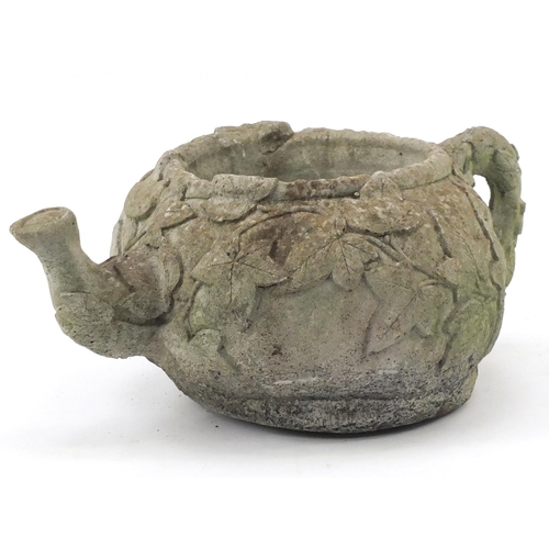 40 - Stoneware garden planter in the form of a teapot, 49cm wide