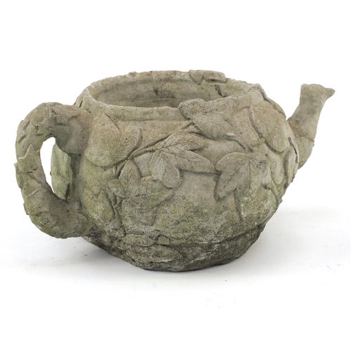 40 - Stoneware garden planter in the form of a teapot, 49cm wide